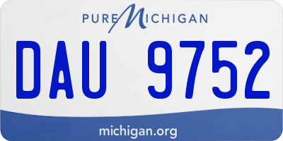 MI license plate DAU9752