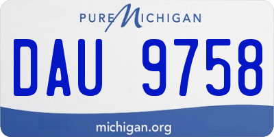 MI license plate DAU9758