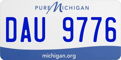 MI license plate DAU9776