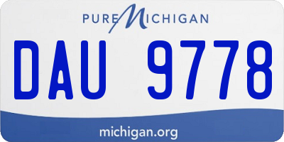 MI license plate DAU9778