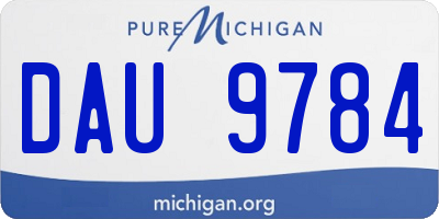 MI license plate DAU9784