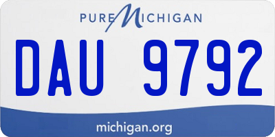 MI license plate DAU9792