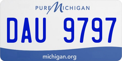 MI license plate DAU9797