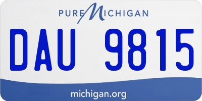 MI license plate DAU9815