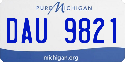 MI license plate DAU9821