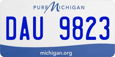MI license plate DAU9823