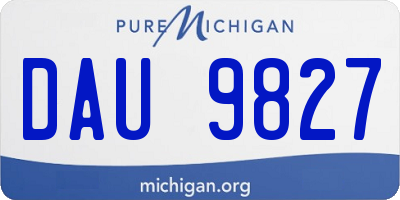 MI license plate DAU9827