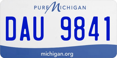 MI license plate DAU9841