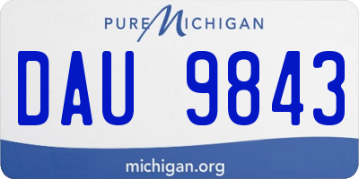 MI license plate DAU9843