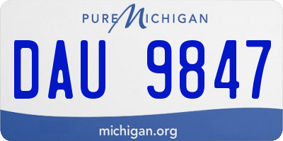 MI license plate DAU9847