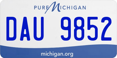 MI license plate DAU9852