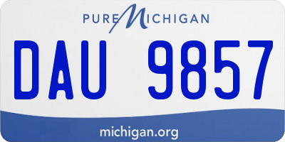 MI license plate DAU9857