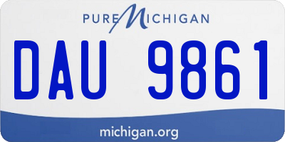 MI license plate DAU9861