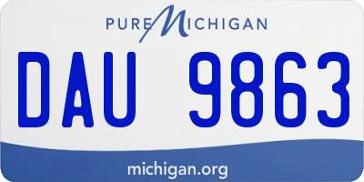 MI license plate DAU9863