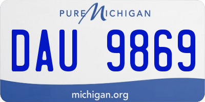 MI license plate DAU9869