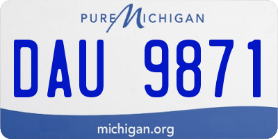 MI license plate DAU9871