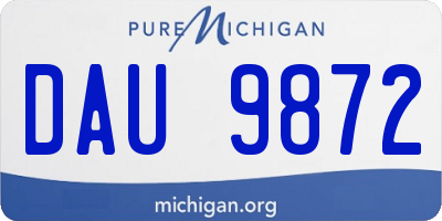 MI license plate DAU9872