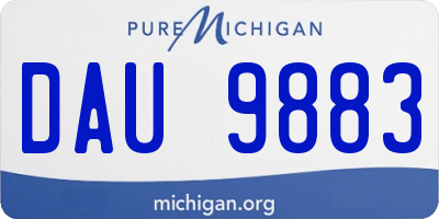 MI license plate DAU9883