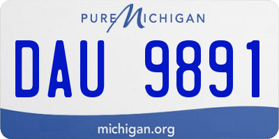 MI license plate DAU9891