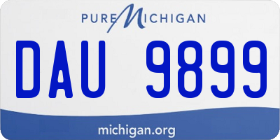 MI license plate DAU9899