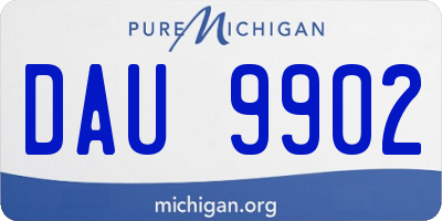 MI license plate DAU9902