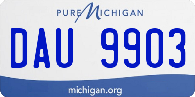MI license plate DAU9903
