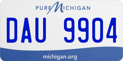MI license plate DAU9904