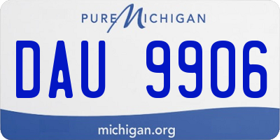 MI license plate DAU9906