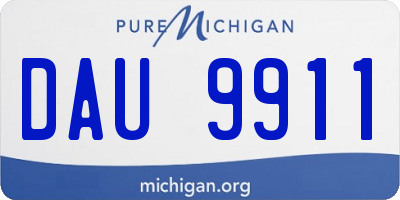 MI license plate DAU9911