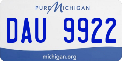 MI license plate DAU9922
