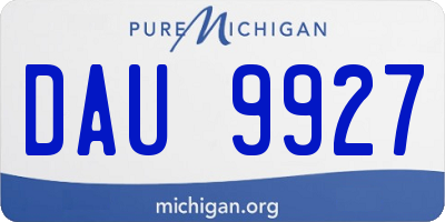 MI license plate DAU9927