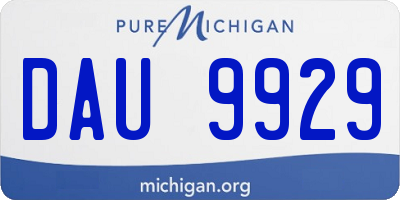 MI license plate DAU9929
