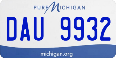 MI license plate DAU9932