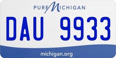 MI license plate DAU9933