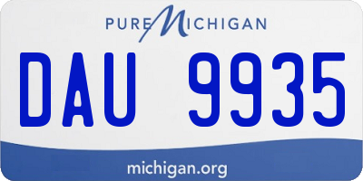 MI license plate DAU9935