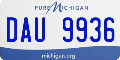 MI license plate DAU9936