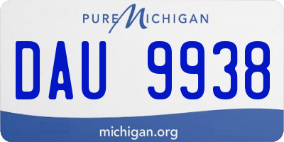 MI license plate DAU9938