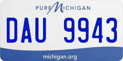 MI license plate DAU9943