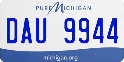 MI license plate DAU9944