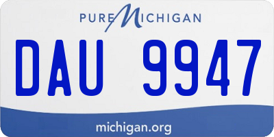 MI license plate DAU9947