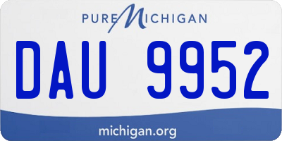 MI license plate DAU9952