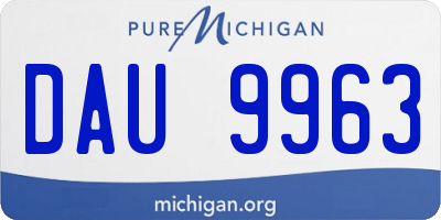 MI license plate DAU9963