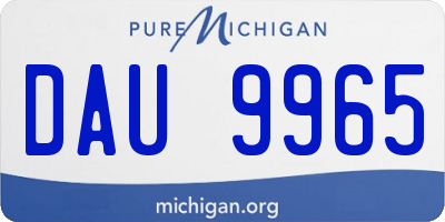 MI license plate DAU9965