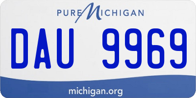 MI license plate DAU9969