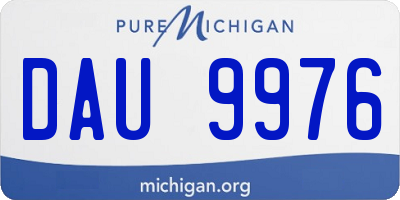 MI license plate DAU9976