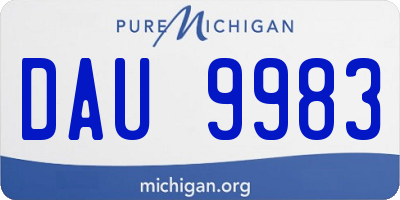 MI license plate DAU9983