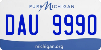 MI license plate DAU9990