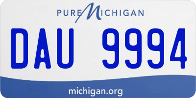 MI license plate DAU9994