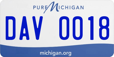 MI license plate DAV0018