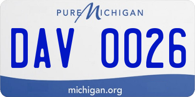 MI license plate DAV0026